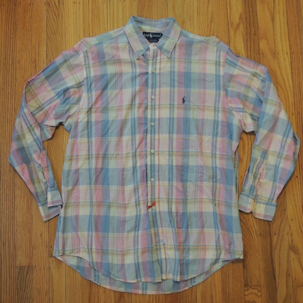Ralph Lauren Vintage Button Up Shirt Madras Plaid